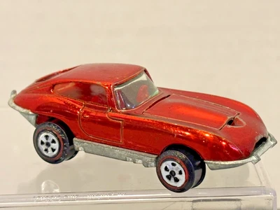 TOPPER JOHNNY LIGHTNING ORIGINAL VINTAGE * JAGUAR XKE PERSONALIZADO * rojo y rojo * ¡Bonito! Foto 1 de 4