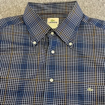 Camisa social xadrez xadrez manga longa Lacoste com botões 44 - Imagem 1 de 4