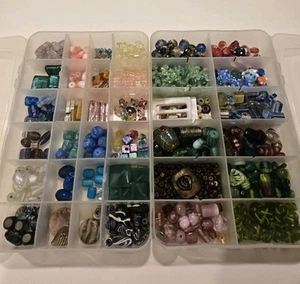 Lote de cuentas de vidrio suministros para hacer joyas artesanía surtido cristal facetado a granel - Imagen 1 de 14