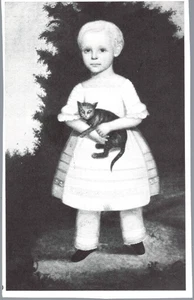 Cat Clip Art, Little Girls With Cats, Victorian Style Dress, Vintage Small - Picture 1 of 2