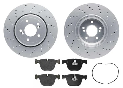 For BMW M3 2008 2009 2010 2013 Rear GEO Coated Rotors EPS Brake Pads & Sensor - Image 1 of 4