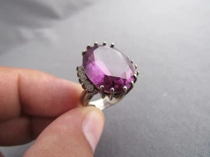 ANILLO DE AMATISTA OVALADO GRUESO ESTERLINA VINTAGE C'A CANADA CHATEAU D'ARGENT - Imagen 1 de 6