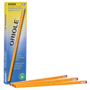 Dixon Oriole Holzetui Bleistift, 2,5/F mittelfein, gelber Schaft, 12er-Pack (12875) - Bild 1 von 6