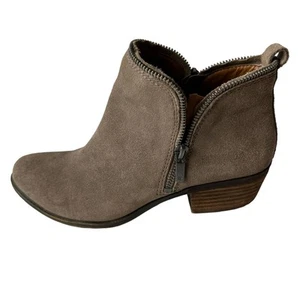 Lucky Brand Stiefel Bartalino taupe Wildleder Stiefelette doppelter Reißverschluss Damengröße 8,5M - Bild 1 von 10