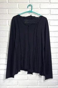 RUNDHOLZ Black Women's Avant Garde Long Sleeve Size L Shirt asymmetric patchwork - Picture 1 of 7