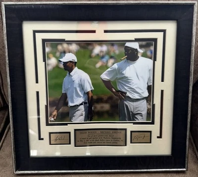 Tiger Woods & Michael JordanLegends Golf Photo LaserEngraved Signatures REPLICA - Image 1 of 2