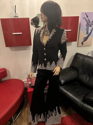 Moschino Mujer Traje Palazzo Pantalones US 10 EU 44 ¡De colección! Hecho en Italia ¡Precioso! Foto 1 de 4