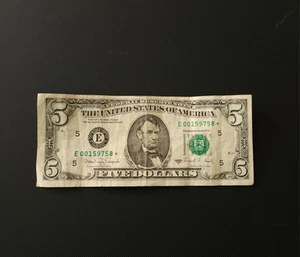 1988 Series A 5 Dollar Bill DC Star Note Old US Paper Money - Picture 1 of 2