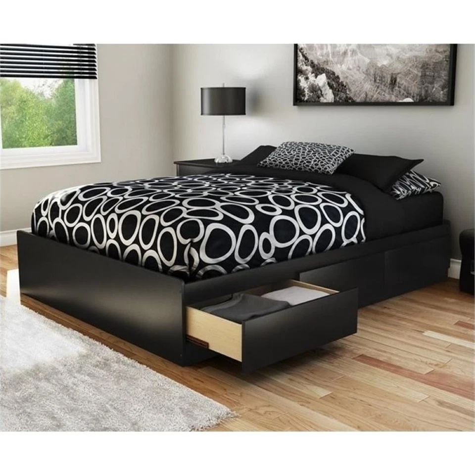 South Shore Full Mates Bed 54 Inch Pure Black