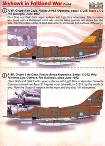 Print Scale Decals 1/72 MCDONNEL DOUGLAS A-4 SKYHAWK in the Falklands War - Picture 1 of 4