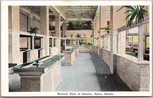 Vintage SALINA, Kansas Postkarte "National Bank of America" Innenansicht - Kropp - Bild 1 von 2