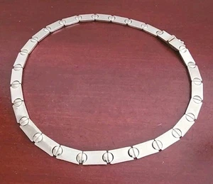 VINTAGE 925 STERLING SILVER SCREW LINK DESIGN NECKLACE. ITALY. 16.5". 31.40GRS - Picture 1 of 14