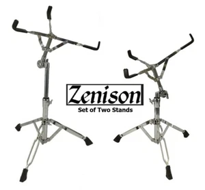 Zenison Set of 2 Zenison Snare Drum Stand Height Adjustable Double Braced Chrome - Bild 1 von 7