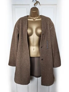 UNIQLO Brown Teddy Fleece Comfy Oversized Cardigan, Size 8/10 - NWOT - Picture 1 of 10