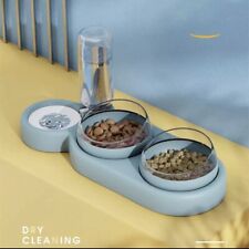 NO MORE SPILLS - BRAND NEW - 3 in 1 Pet Double Bowls & Water Feeder