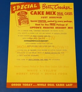 Lettera promozionale Betty Crocker Cake Mix vintage anni 50 - rara pubblicità effimera alimentari - Foto 1 di 13
