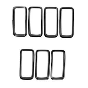 7 Pcs Grille Inserts Grill Cover Trim Kit For 2019-2022 Jeep Renegade Black - Picture 1 of 6