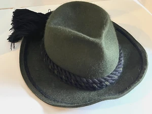 Vintage Traditional Austrian Hat Green Felt Ischler Hut Size 56 cm / 7 - Picture 1 of 7