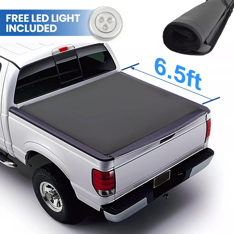 6.5' Truck Bed Tonneau Cover Soft Roll Up For Ford F150 F-150 Heritage 1997-2004 - Image 1 of 4