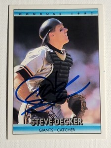 1992 Donruss Steve Decker Autograph Card Giants Auto Marlins Signed #389