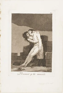 Love and Death, plate ten from Los Caprichos by Francisco José de Goya 18x24in - Picture 1 of 1