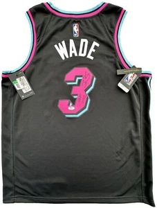 DWYANE WADE #3 SIGNED MIAMI HEAT VICE SWINGMAN BASKETBALL JERSEY PSA/DNA HOF - Picture 1 of 5