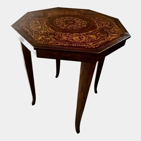 Vintage Octagon Inlaid Italian Table Cover