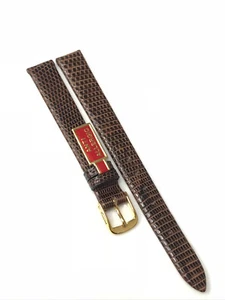 Banda de reloj Speidel clásico genuino cuero lagarto tono marrón hebilla dorada 11 mm - Imagen 1 de 6