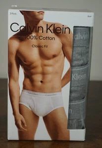 Calvin Klein 3 Pack Cotton Classic Fit Briefs Heather Gray Men Size 2XL - Picture 1 of 5