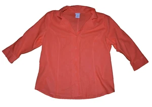 Jaclyn Smith Orange Linen Button Up 3/4 Sleeve Women's XXL Vintage - Picture 1 of 9