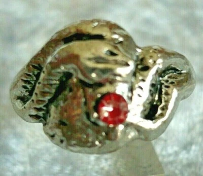 MONSTER SCHLANGE Ring Folklore Schmuck Strass rot silber Gr. 20 21 NEU #9 - Bild 1 von 3