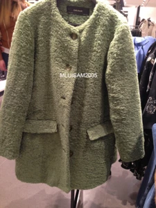 ZARA FARBIGER KUNSTFELLMANTEL HELLGRÜN GRÖSSE L REF. 2053/623 - Bild 1 von 4
