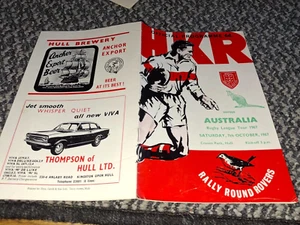 1967-1968 RUGBY LEAGUE CASCO KINGSTON ROVERS V AUSTRALIA TURISTAS (CANGURO) - Imagen 1 de 2