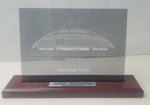 Dallas Cowboys Archival Etched Glass AT&T Stadium Arlington Texas Cover