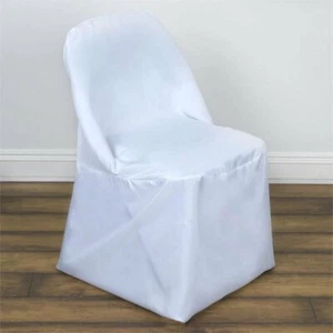 100 Polyester Folding CHAIR COVERS Wedding Banquet Party Slipcover Decorations - Picture 1 of 134