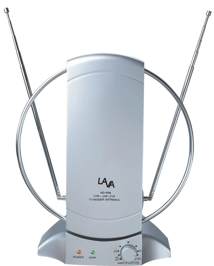 Antena HDTV interior LAVA HD-468, amplificada lista para 4k, transparente, 50 millas Foto 1 de 4