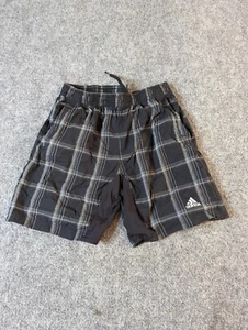Adidas Climacool Boys Small Black Plaid Board Shorts Drawstring - Picture 1 of 11