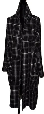 Fruit Of The Loom Mens Sleepwear Long Sleeve Blue Plaid Long Robe Pockets No Tie - Image 1 of 4