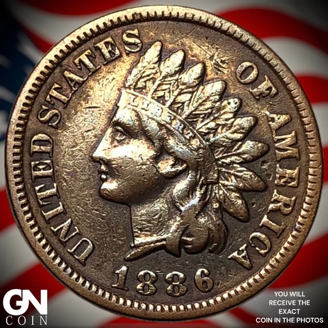 1886 Type 1 Indian Head Cent Penny  Q7895 Cover