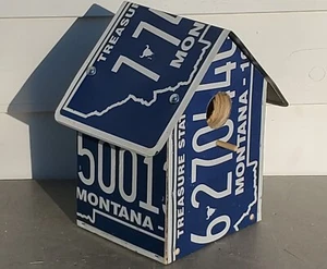 Montana Treasure State Blue License Plate Bird House ~FastFreeShip~ - Picture 1 of 6
