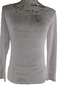 Etro Milano Women's Pullover Crew Neck Top Size 40 Blouse Print 2 US Lace Sleeve - Picture 1 of 20