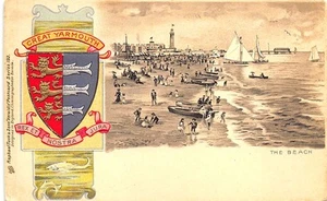 Raphael Tuck Heraldic Great Yarmouth The Beach #192 Postcard - Picture 1 of 2