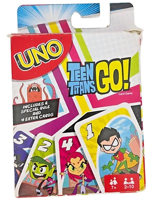 Uno Card Game Teen Titans Go! Edition - COMPLETE - EUC - Mattel - Image 1 of 4