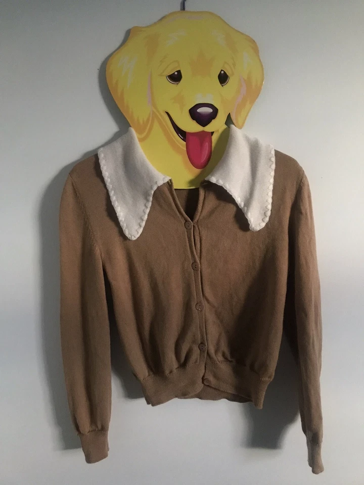 Mimisol Made In Italy GIRLS Sz 16 Sweater Like Womens S Wednesday Addams Collar - Image 1 of 4