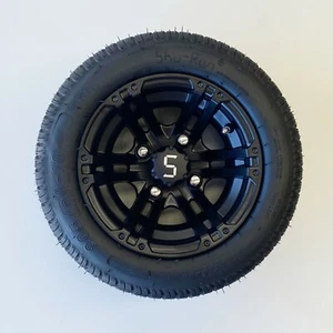 GOLF CAR CART 10" MAG WHEELS. 4 PLY TYRES. MODEL AX3. FITS STANDARD CARTS - Picture 1 of 2