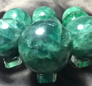 REGENBOGEN FLUORIT KUGEL! LEUCHTENDE GRÜNE KRISTALLKUGEL! 1 (einer) mit toller Farbe! - Bild 1 von 12