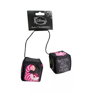 Disney Alice in Wonderland Cheshire Cat Dice Auto Ornament 3" x 3" - Pair - Picture 1 of 1