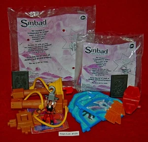 VINTAGE TOYS BURGER KING SINBAD Legend of the Seven Seas Set of 2 Lot#129 - Picture 1 of 3