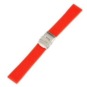 Red/Blue/White 18/20/22/24mm Rubber Watch Band Waterproof Bracelet Strap - Picture 1 of 12
