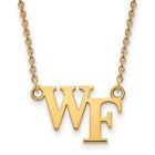Wake Forest Demon Deacons School Letters Logo Pendant Necklace Gold Plated
